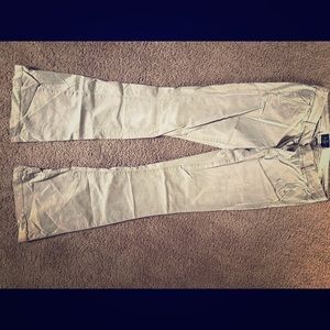 Khaki AEO kick boot pants